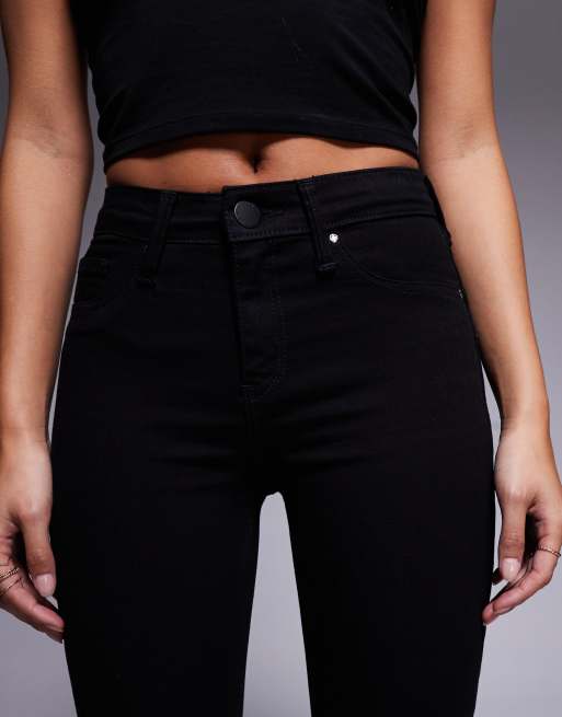 River Island Petite midrise skinny jean in black, 5 of 5