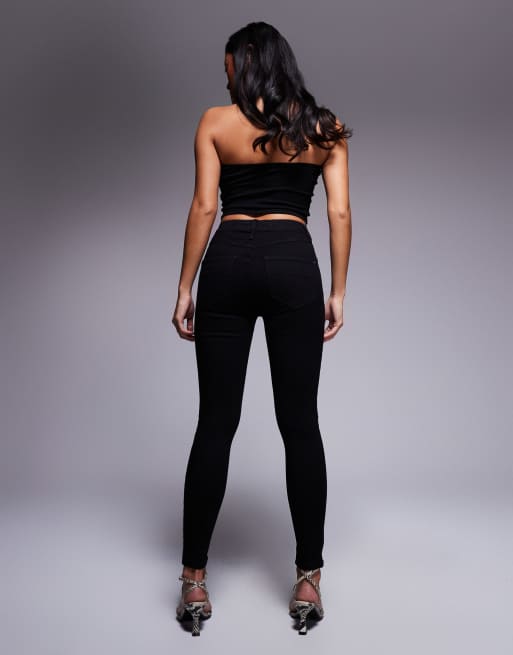 River Island Petite midrise skinny jeans in black, 2 of 5