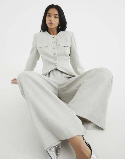 River Island Petite military jacket in beige ASOS