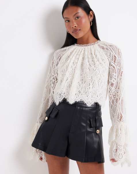 River Island Petite military shorts in black - view 1