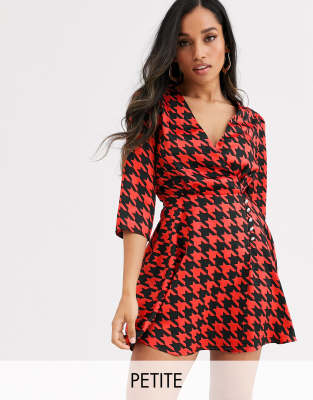 river island red wrap dress