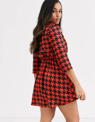 asos red wrap dress