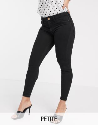 high waisted black petite jeans