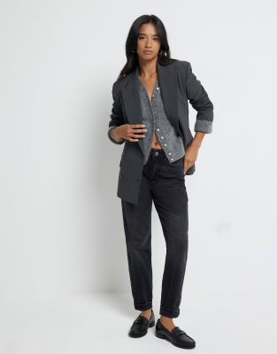 River Island River Island Petite mom jean in black
