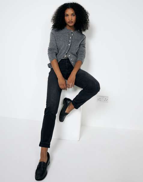 River Island Petite mom jeans in black - view 1