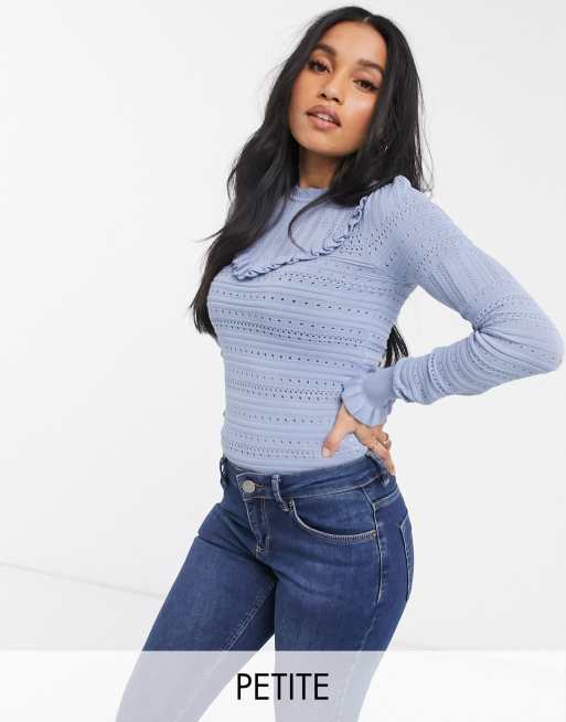 River Island Petite – Niebieska bluza z ozdobnymi szwami
