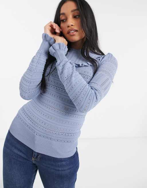 River Island Petite – Niebieska bluza z ozdobnymi szwami, 3 z 4