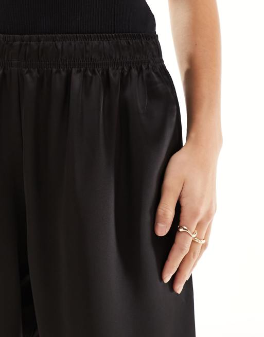 River Island Petite - Pantaloni palazzo a fondo ampio neri, 2 di 5