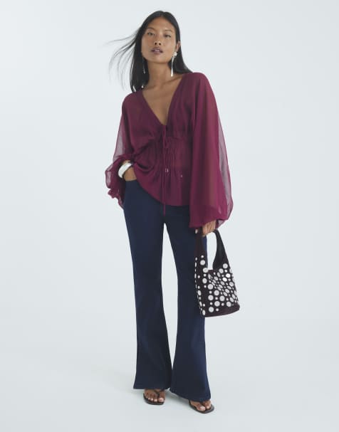 River Island Petite Petite flared jeans in denim - dark - view 1