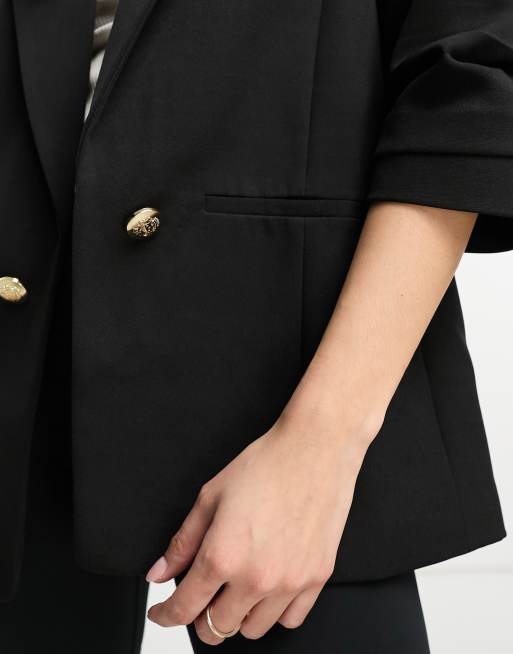River island gold deals button blazer