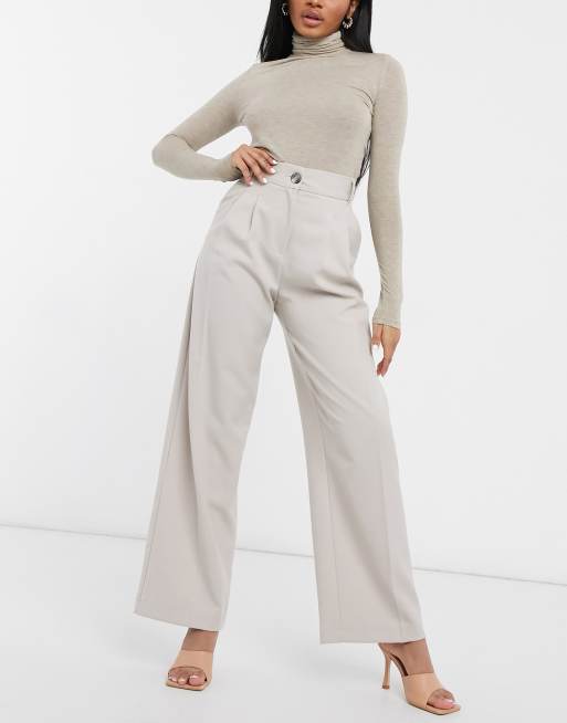 Pleated wide leg outlet trousers