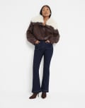 [River Island] River Island Petite pocket front flare jeans in darkwash blue 8 Dark wash blue