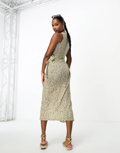 knee length dresses for ladies Cream Polka Dot Midi Dress main image 0
