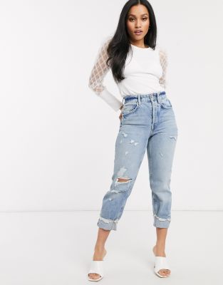 river island petite mom jeans