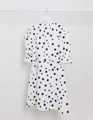 river island black and white polka dot dress