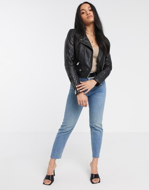 River island cheap petite leather jacket