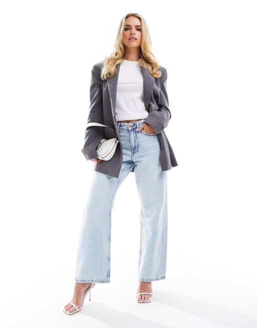 River Island Petite - Rechte jeans in lichte wassing blauw, 3 van 5