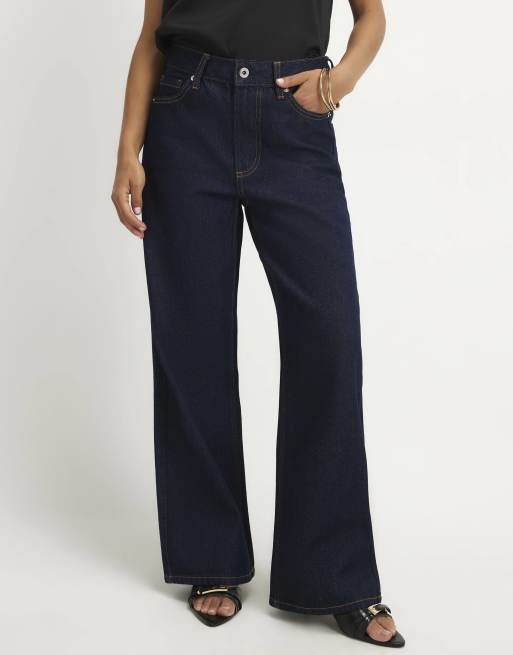 River Island Petite relaxed straight leg jeans in denim , 2 of 4
