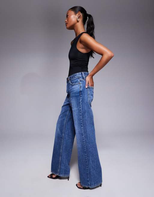 River Island Petite - Ruimvallende rechte jeans in mid-wash blue, 3 van 5