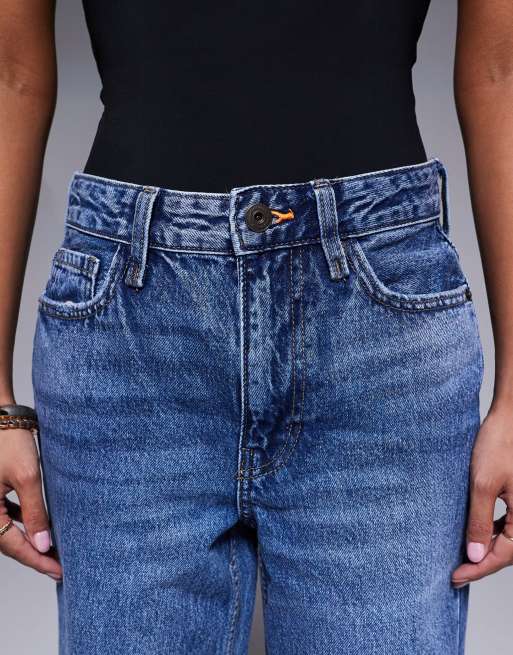 River Island Petite - Ruimvallende rechte jeans in mid-wash blue, 5 van 5