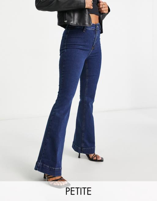 River Island Petite – Schlagjeans in Dunkelblau