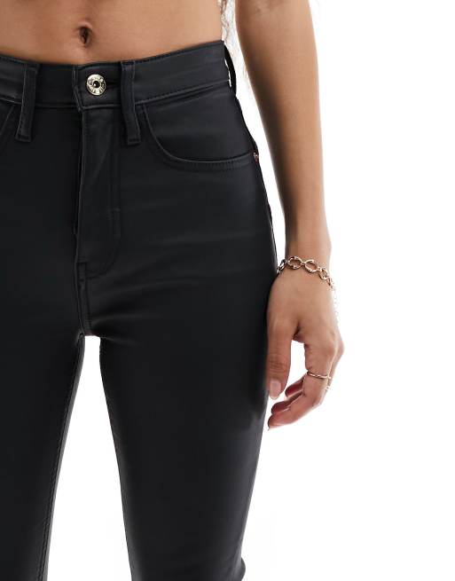 River Island Petite - Sculptjeans van imitatieleer in zwart, 4 van 5