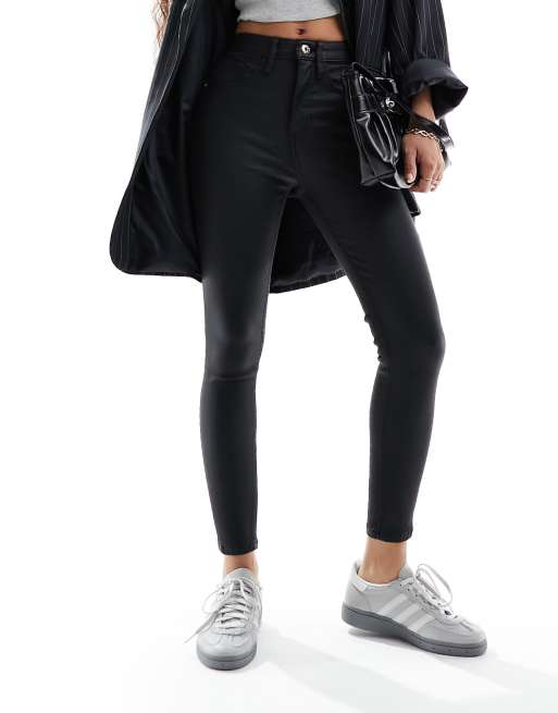 River Island Petite - Sculptjeans van imitatieleer in zwart, 5 van 5