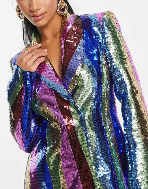 Multicolor plus outlet size sequin jacket