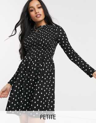 river island black and white polka dot dress