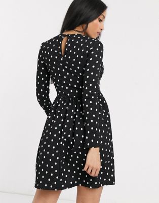 river island black polka dot dress