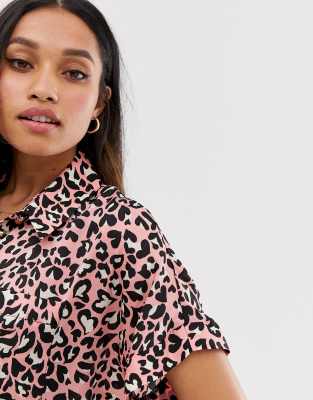 pink leopard print dress river island