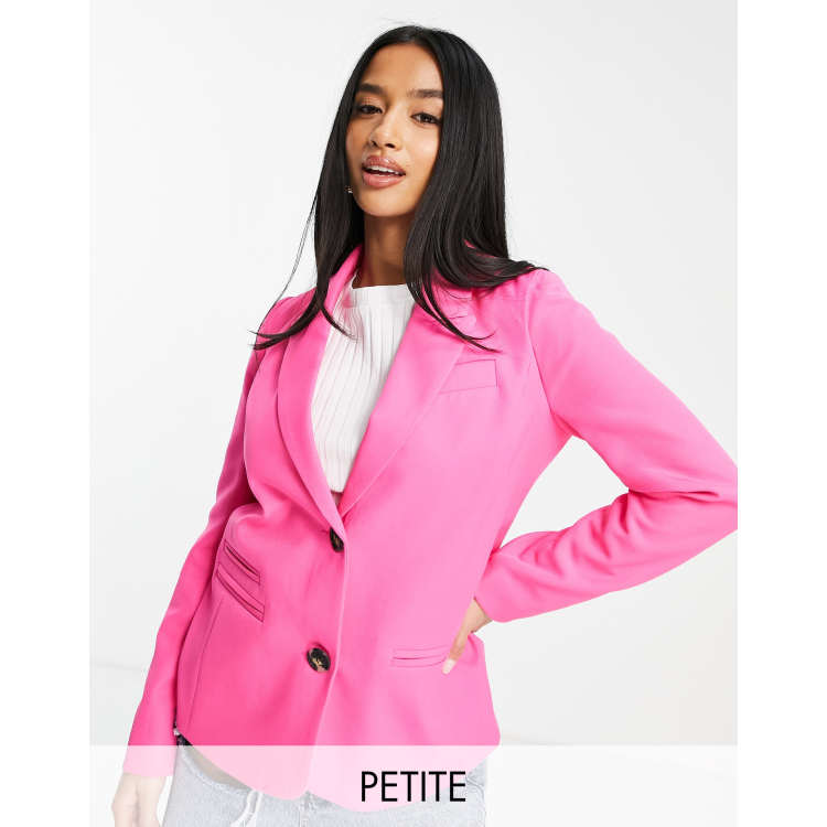 River Island Petite single breasted dad blazer co ord in pink