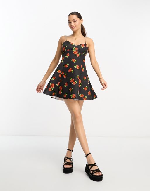 Rose cheap skater dress