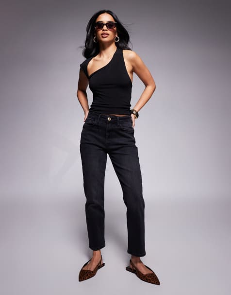 River Island Petite slim jean in black - view 1