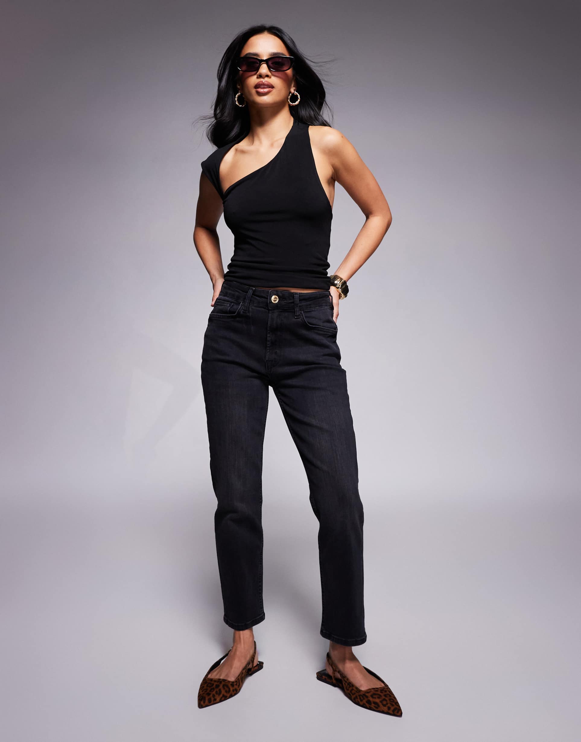 river island petite slim jeans in black