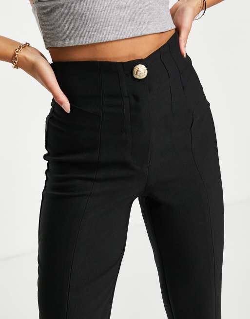 Sand flat-front cuffed Cigarette Pants