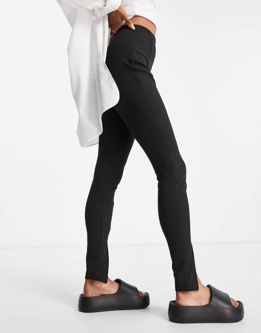 High-rise jersey split-hem leggings in blue - Off White