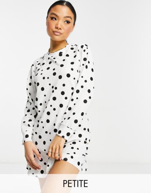 Black and white spot best sale frill dress