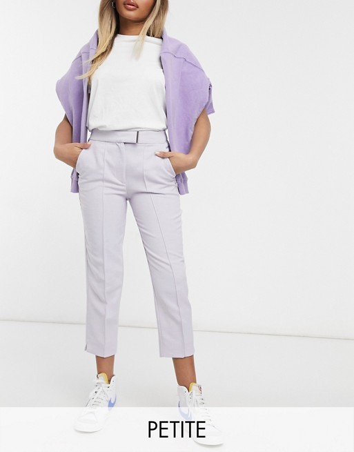 River Island Petite straight cropped tailored co-ord trousers in lilac