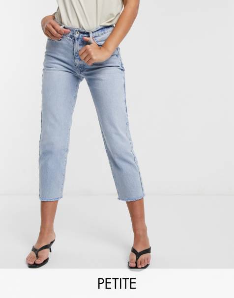 River Island Petite straight jeans in light blue wash - view 1
