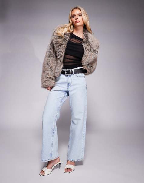 River Island Petite straight jeans in lightwash blue - view 1