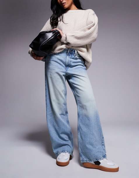 River Island Petite – Straight Jeans in mittelblauer Waschung - view 1