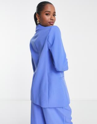 River Island Petite Structured Blazer In Blue
