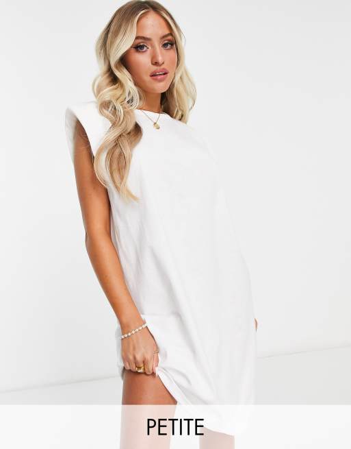 River Island Petite t shirt mini dress in white