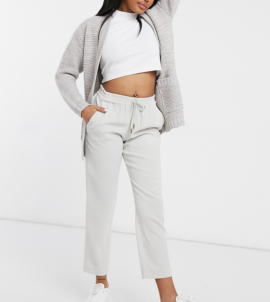 River Island Petite tailored crepe sweat-style pants in gray-Grey