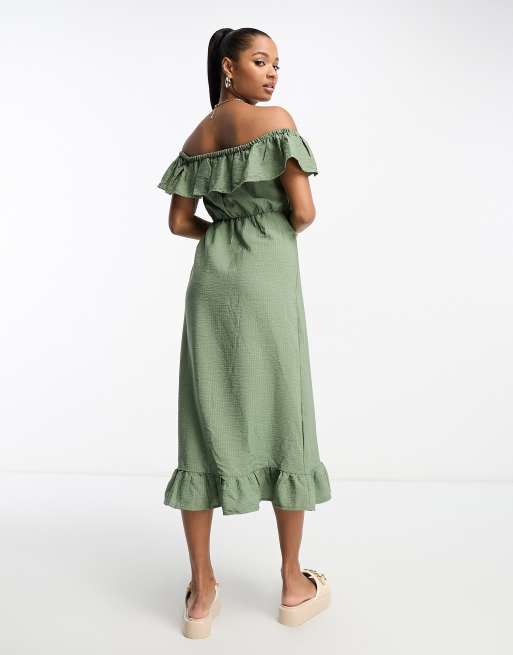 River island sale frill midi dress