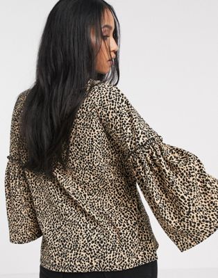 leopard print smock top
