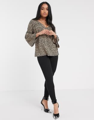 leopard print smock top