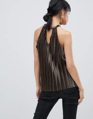 river island black halter neck top