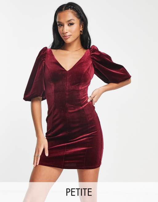 Short sleeve velvet outlet dress